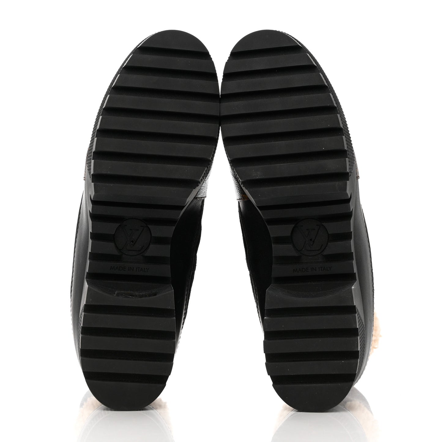 Suede Calfskin Monogram Shearling Laureate Platform Desert Boots 41 Black