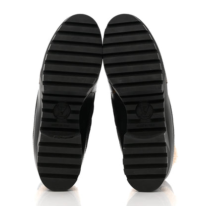 Louis Vuitton Suede Calfskin Monogram Shearling Laureate Platform Desert Boots 41 Black 5 of 8
