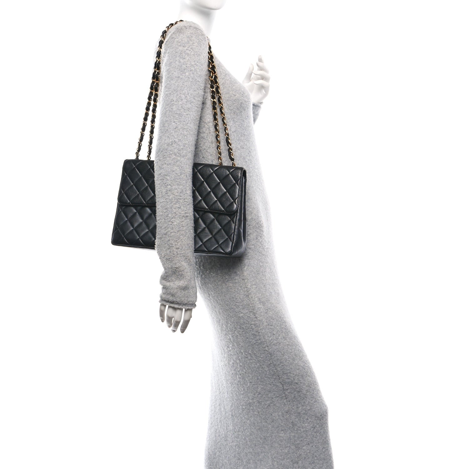 Chanel Lambskin Quilted Jumbo Single Flap Black 2 of 9