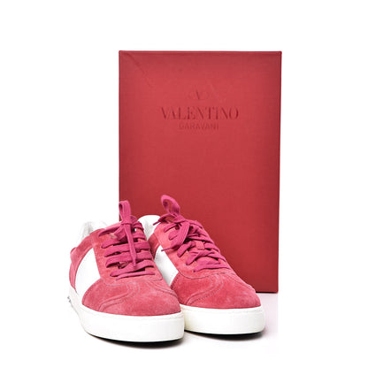 Valentino Garavani Suede Womens Flycrew Sneakers 39 Shadow Pink Optic White 9 of 9