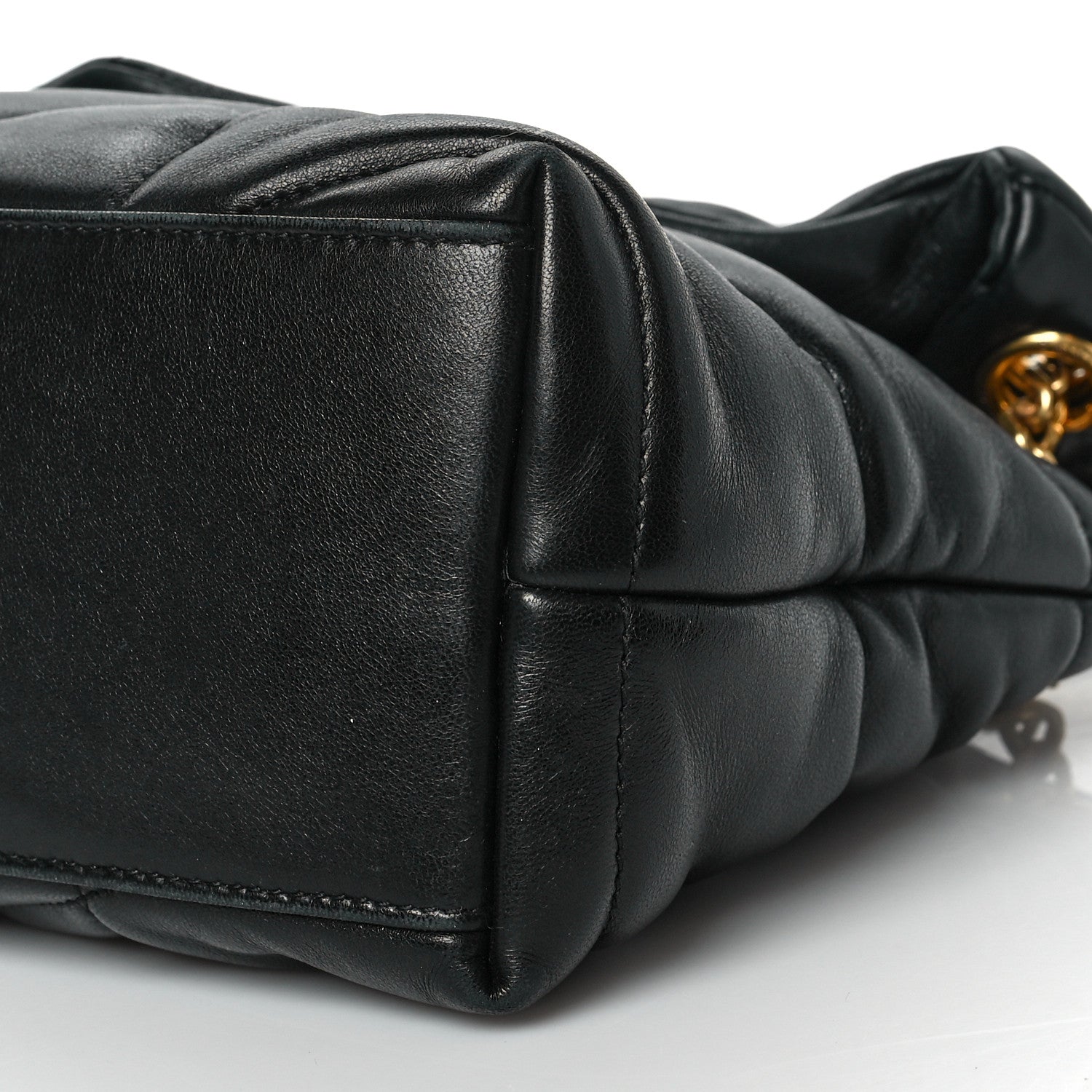 Saint Laurent Lambskin Quilted Small Loulou Puffer Monogram Chain Satchel Black 10 of 11