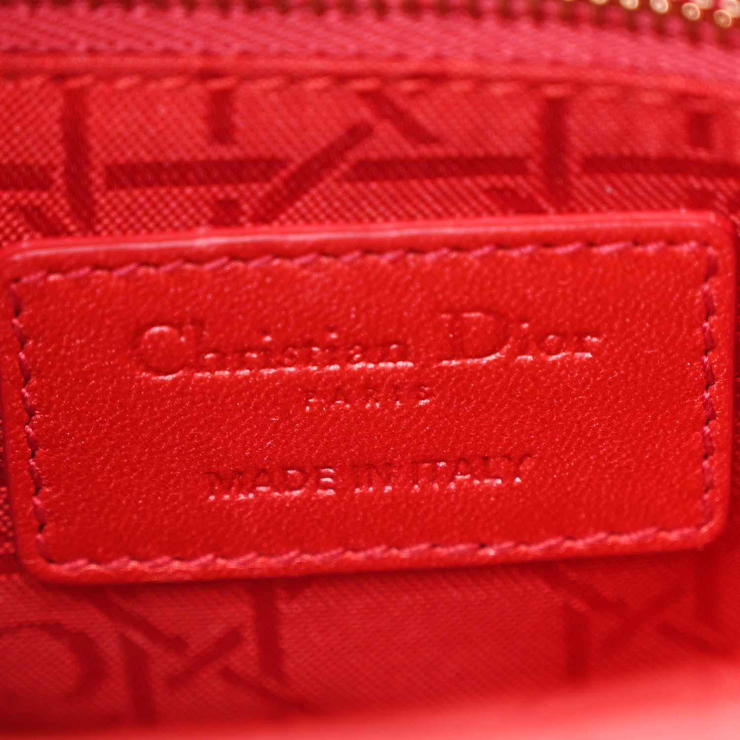 Christian Dior Metallic Lambskin Cannage Mini Lady Dior Red 6 of 10