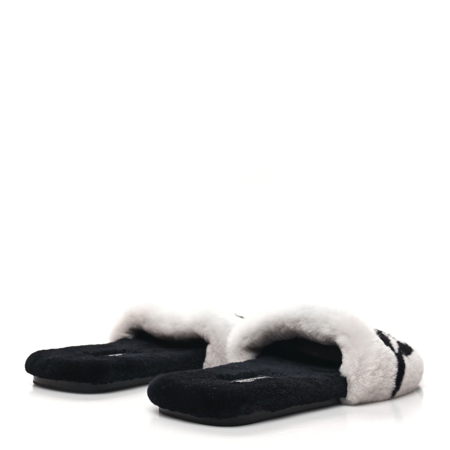 Fur Mink Fay Flat Mules 37 Ecru White