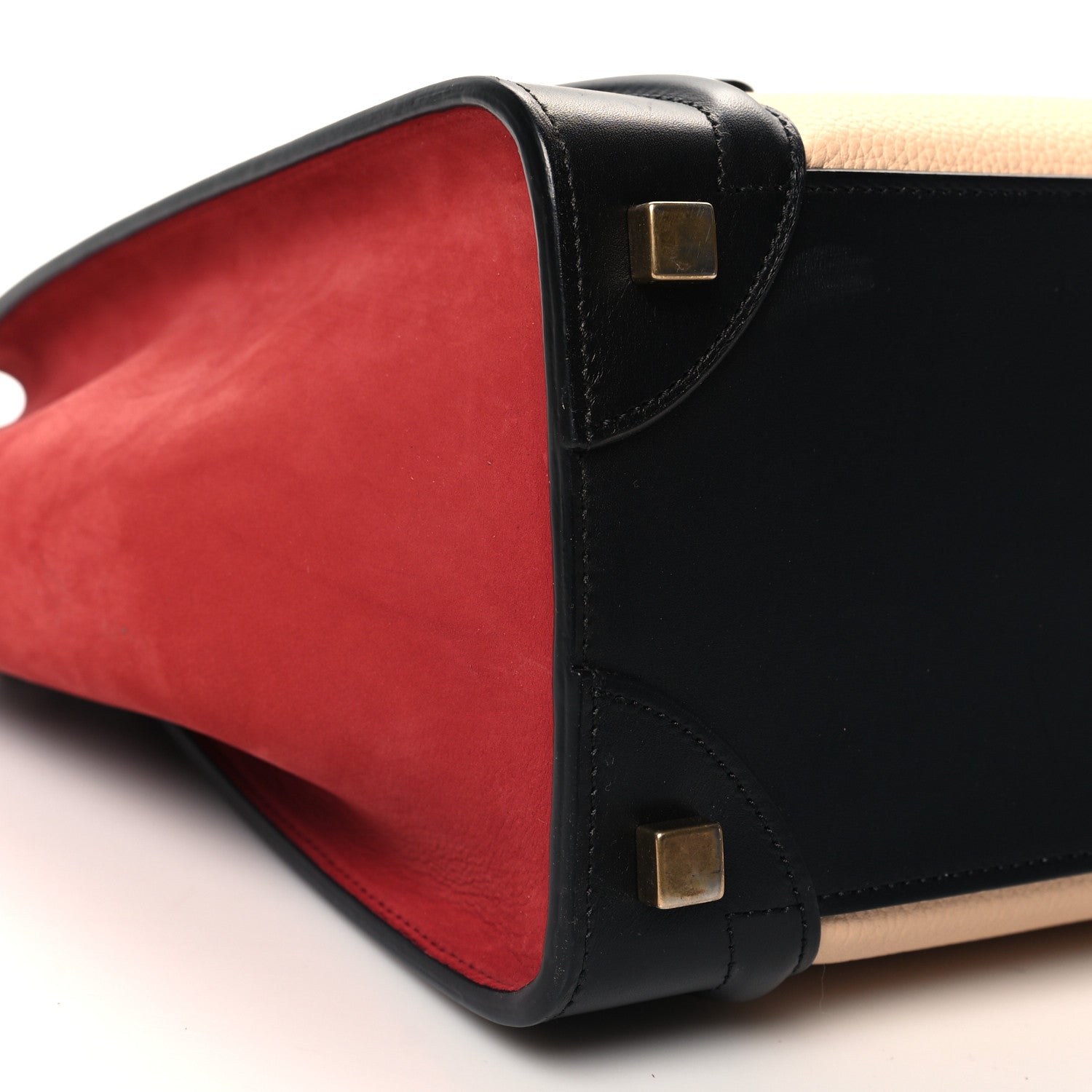 Celine Baby Grained Calfskin Nubuck Micro Tri-Color Luggage Corn Red 8 of 9