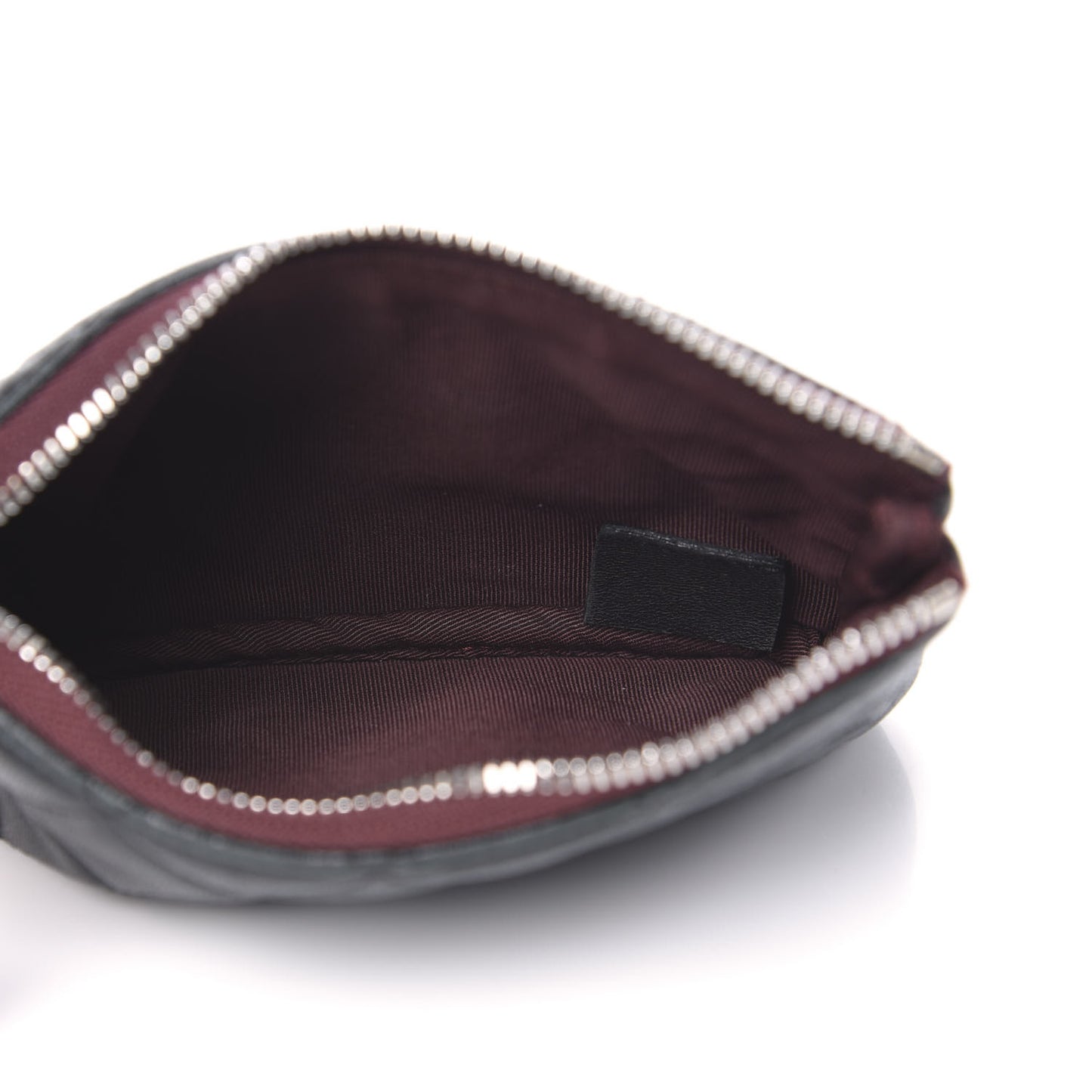 Lambskin Quilted Small Cosmetic Case Black