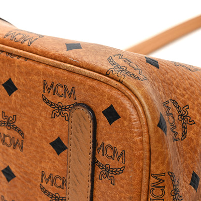 MCM Visetos Medium Liz Reversible Shopper Tote Cognac 11 of 17