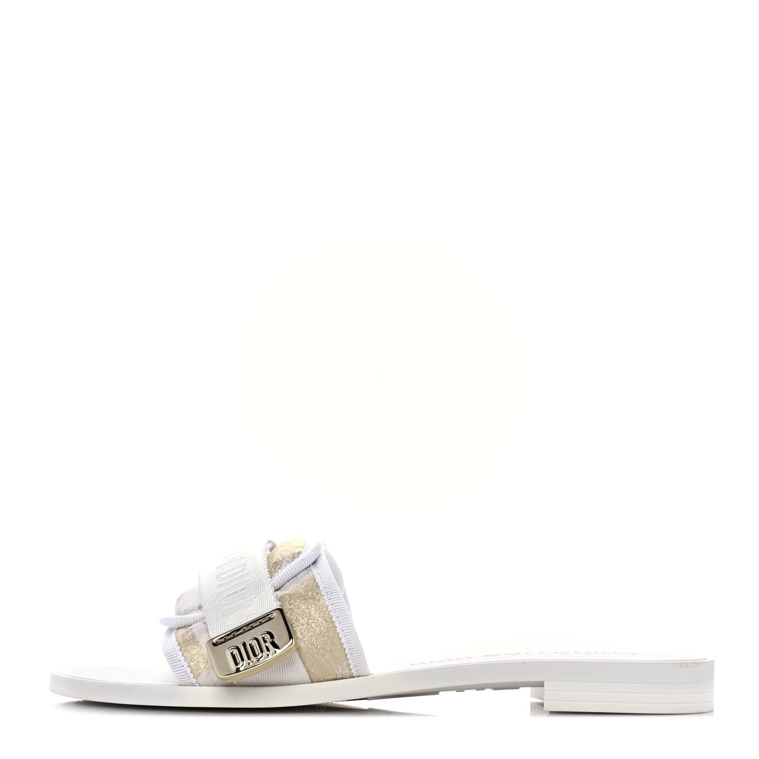 Christian Dior Technical Stretch Fabric Etoile Dio(r)evolution Slide Sandals 37 White Gold 1 of 8