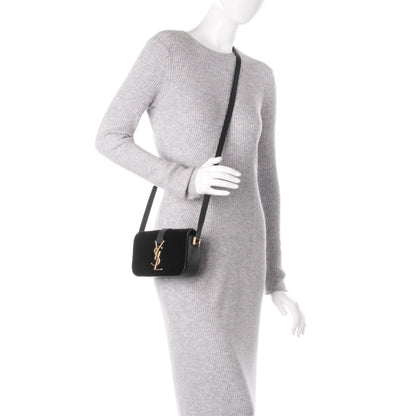 Saint Laurent Velvet Small Monogram Universite Shoulder Bag Black 2 of 6