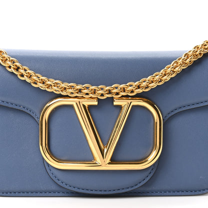 Valentino Garavani Calfskin Vlogo Small Loco Shoulder Bag Blue 7 of 9