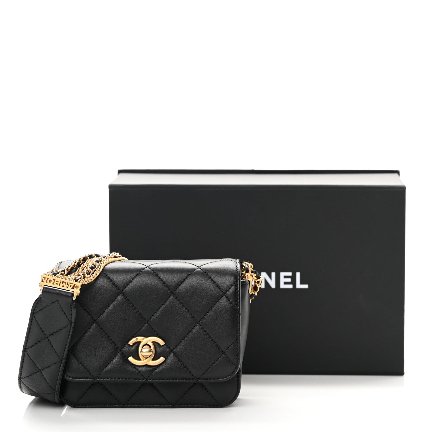 Chanel Lambskin Quilted Small Multiple Chain Flap Black 12 of 12
