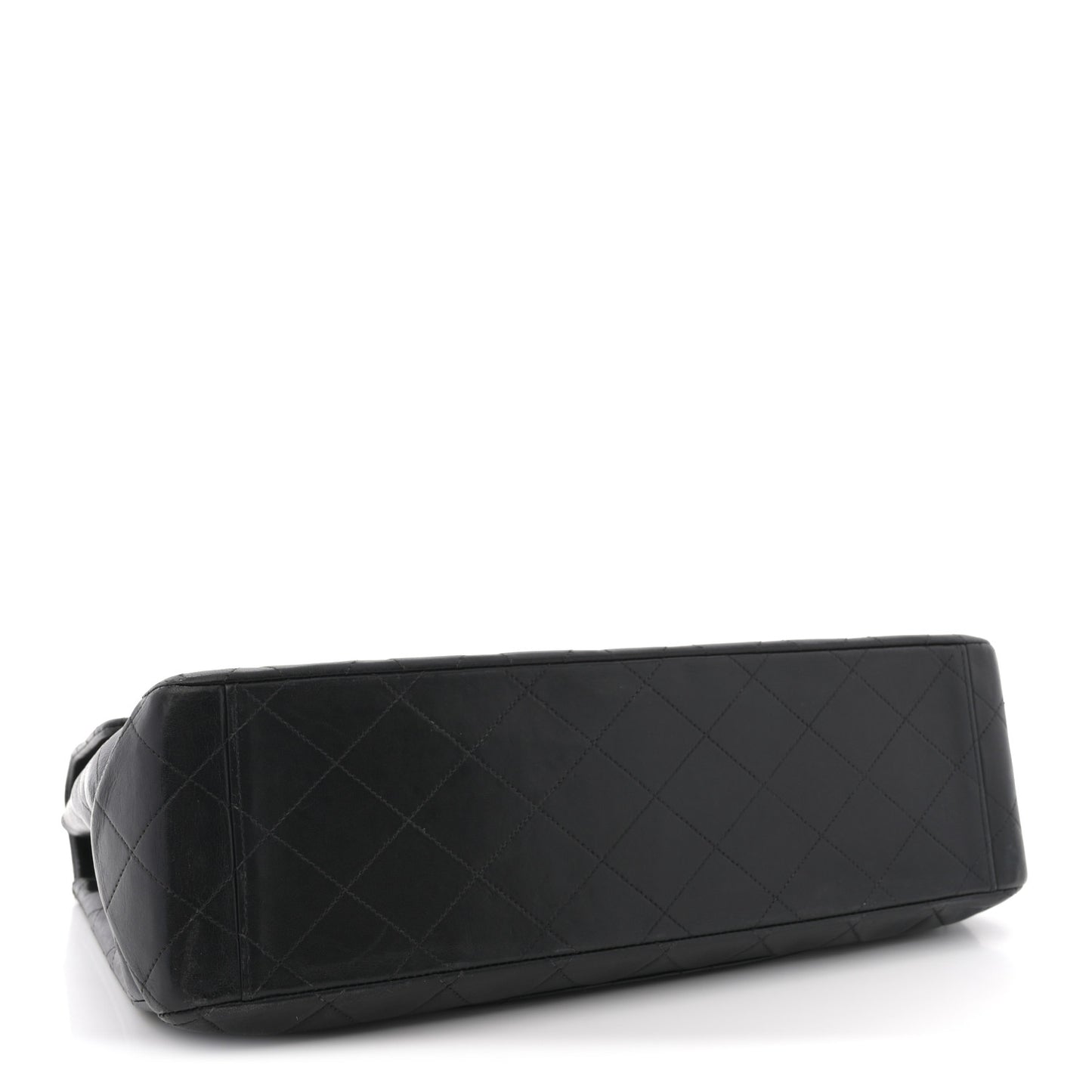 Lambskin Quilted XL Jumbo Single Flap Black