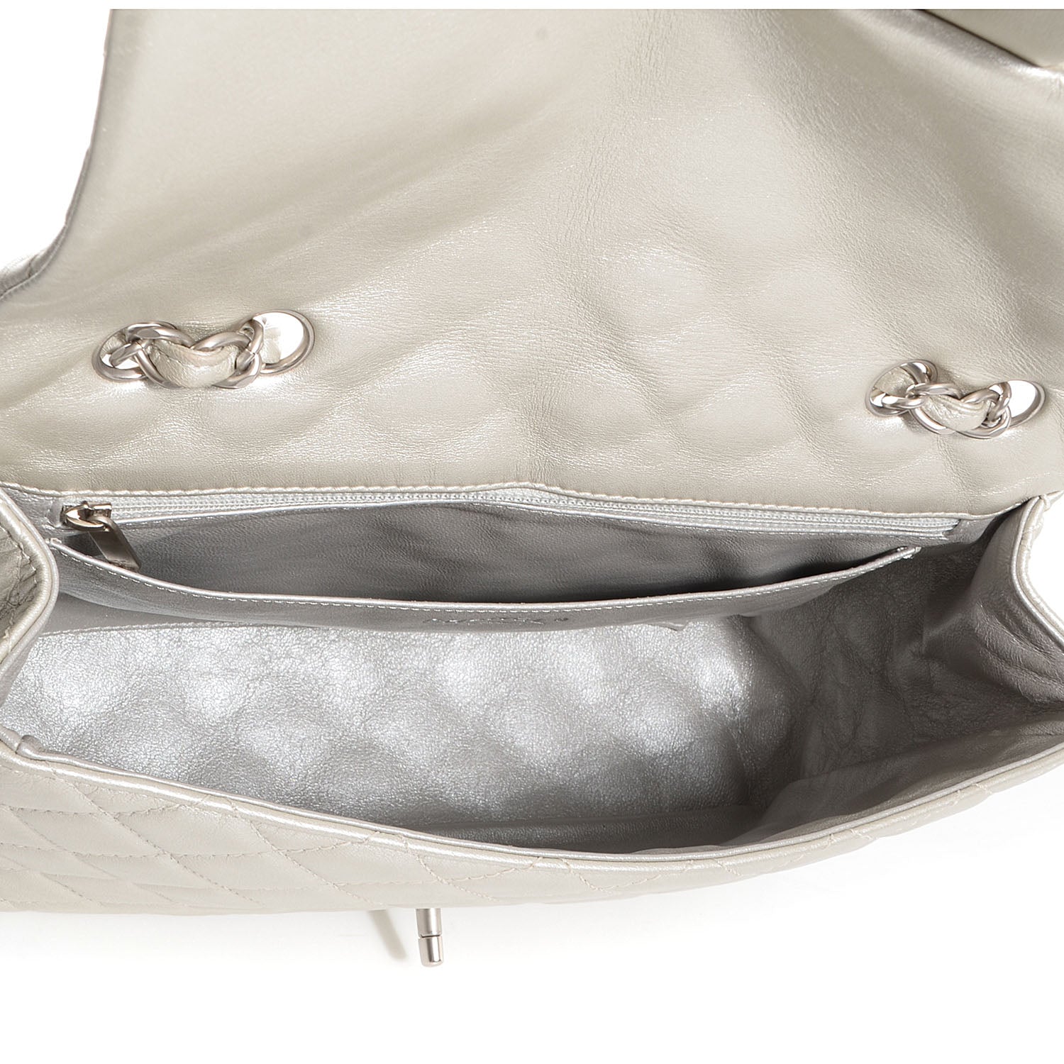 Chanel Metallic Lambskin Jumbo Single Flap Light Gold 5 of 8