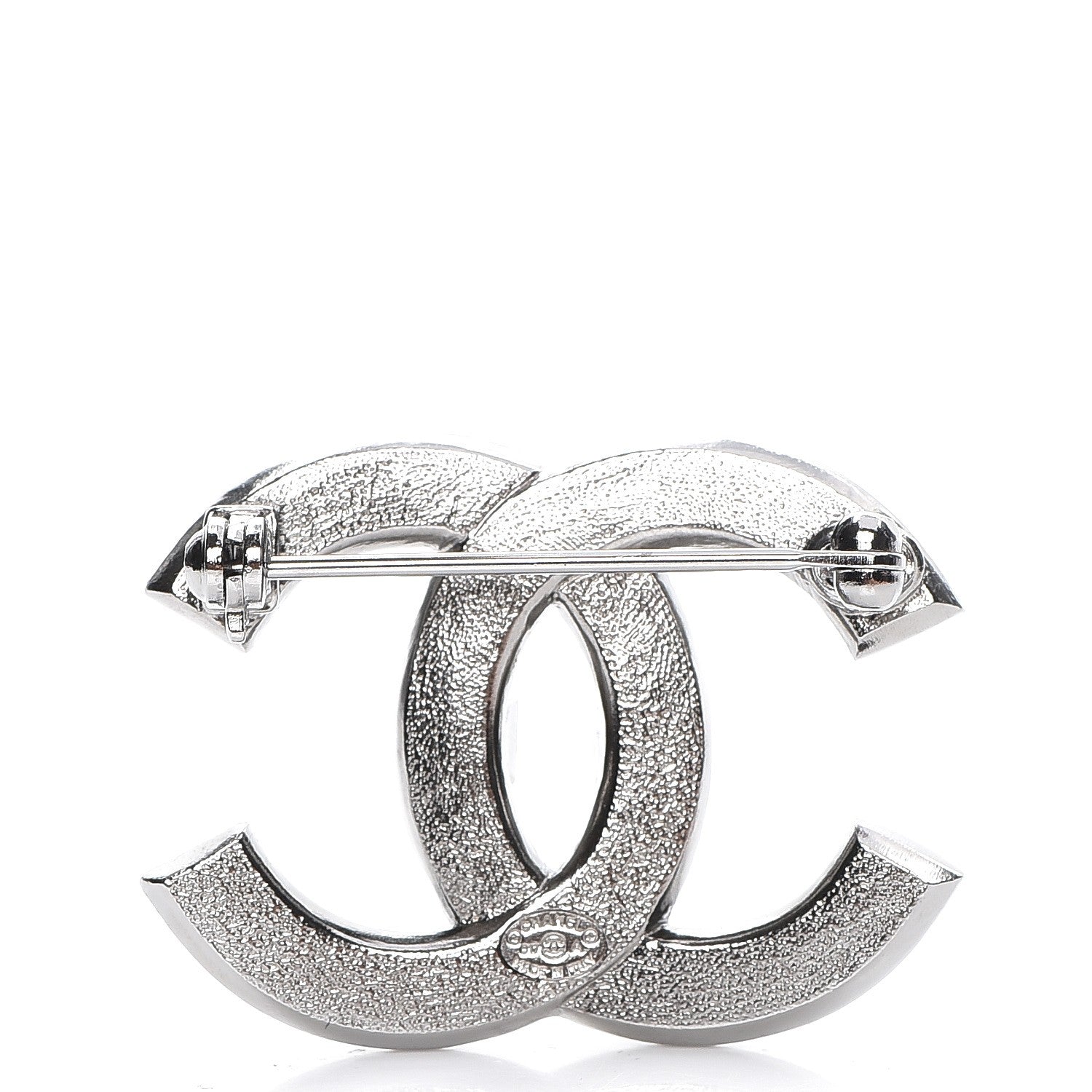 Chanel Baguette Crystal CC Brooch Silver Black 3 of 4