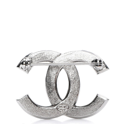 Chanel Baguette Crystal CC Brooch Silver Black 3 of 4