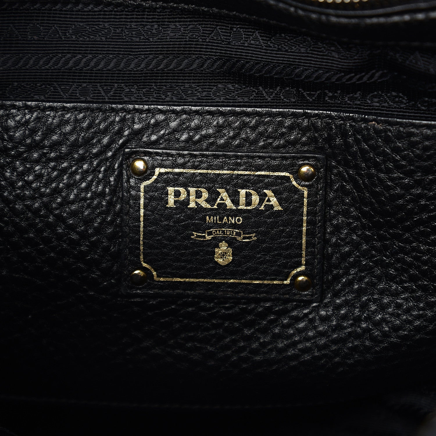 Prada Vitello Daino Side Pocket Tote Black 5 of 11