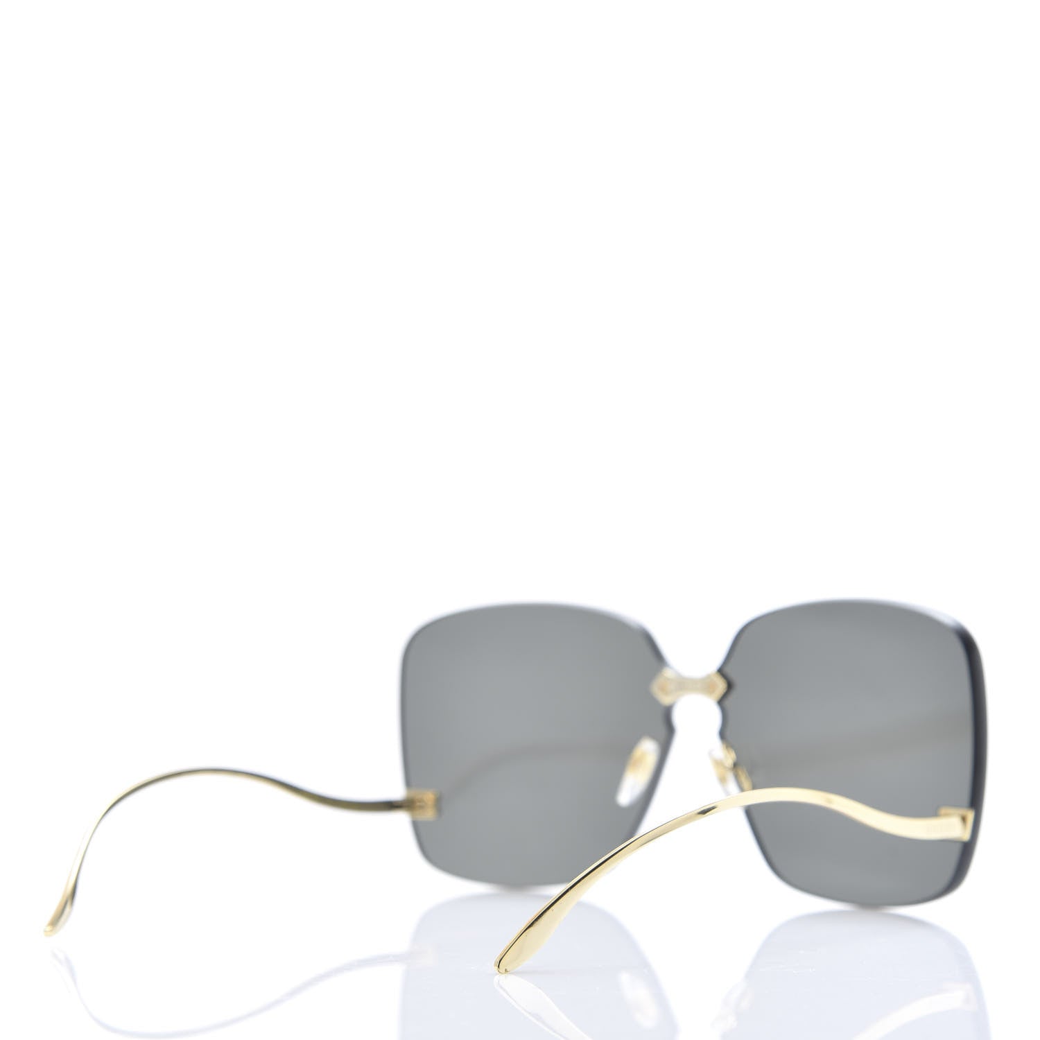 Gucci Metal Rimless Sunglasses GG0352S Gold 4 of 6