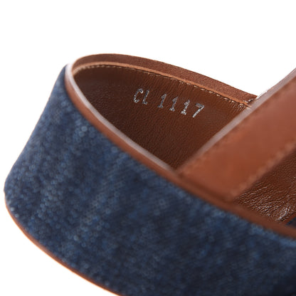 Louis Vuitton Denim Croisiere Wedge Sandals 39 Marine 7 of 11