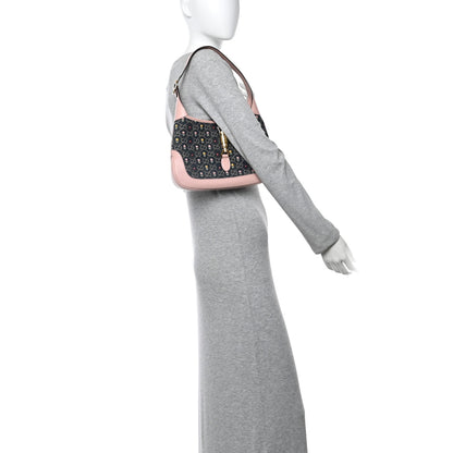 Gucci New Denim GG Monogram Calfskin Love Parade Small Jackie 1961 Hobo Light Pink 2 of 15