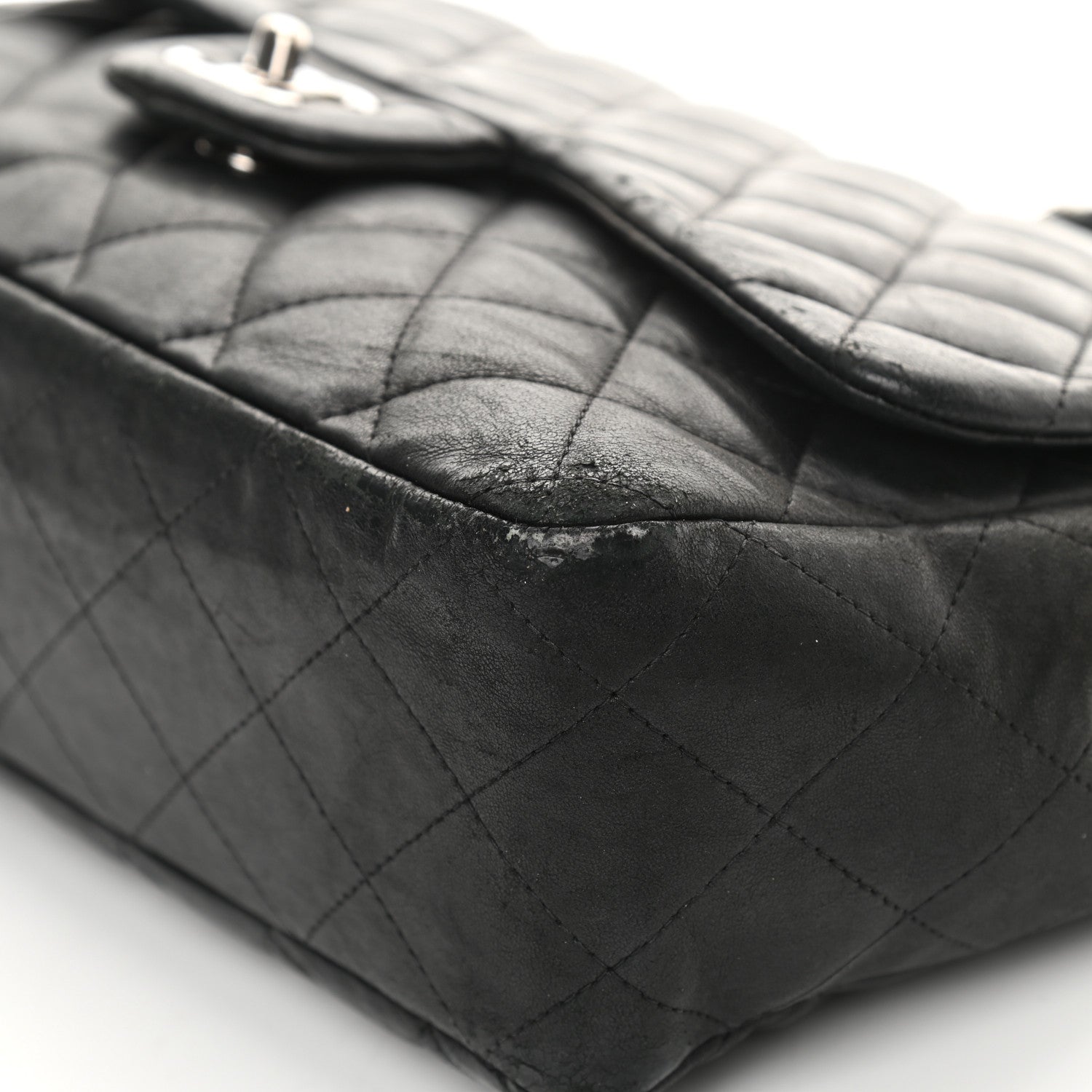 Chanel Lambskin Quilted Jumbo Single Flap Black 10 of 17