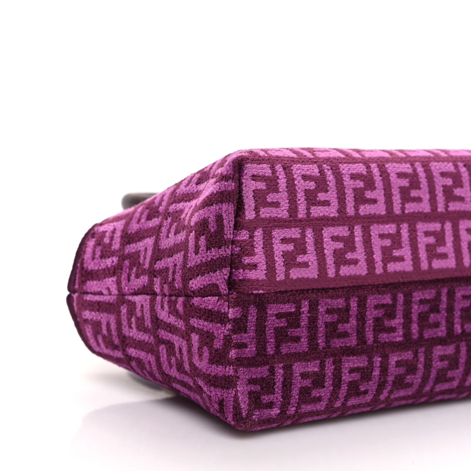 Fendi Chenille Vitello Micro FF Mini By The Way Top Handle Boston Bag Rosso Roma 9 of 10