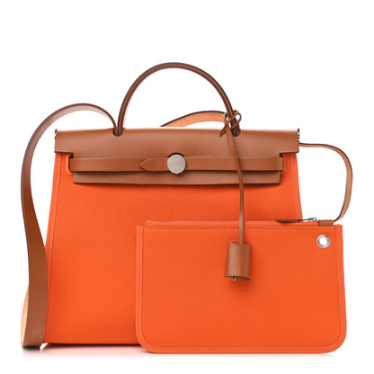 Hermes Toile Vache Hunter Herbag Zip 31 PM Orange 1 of 12