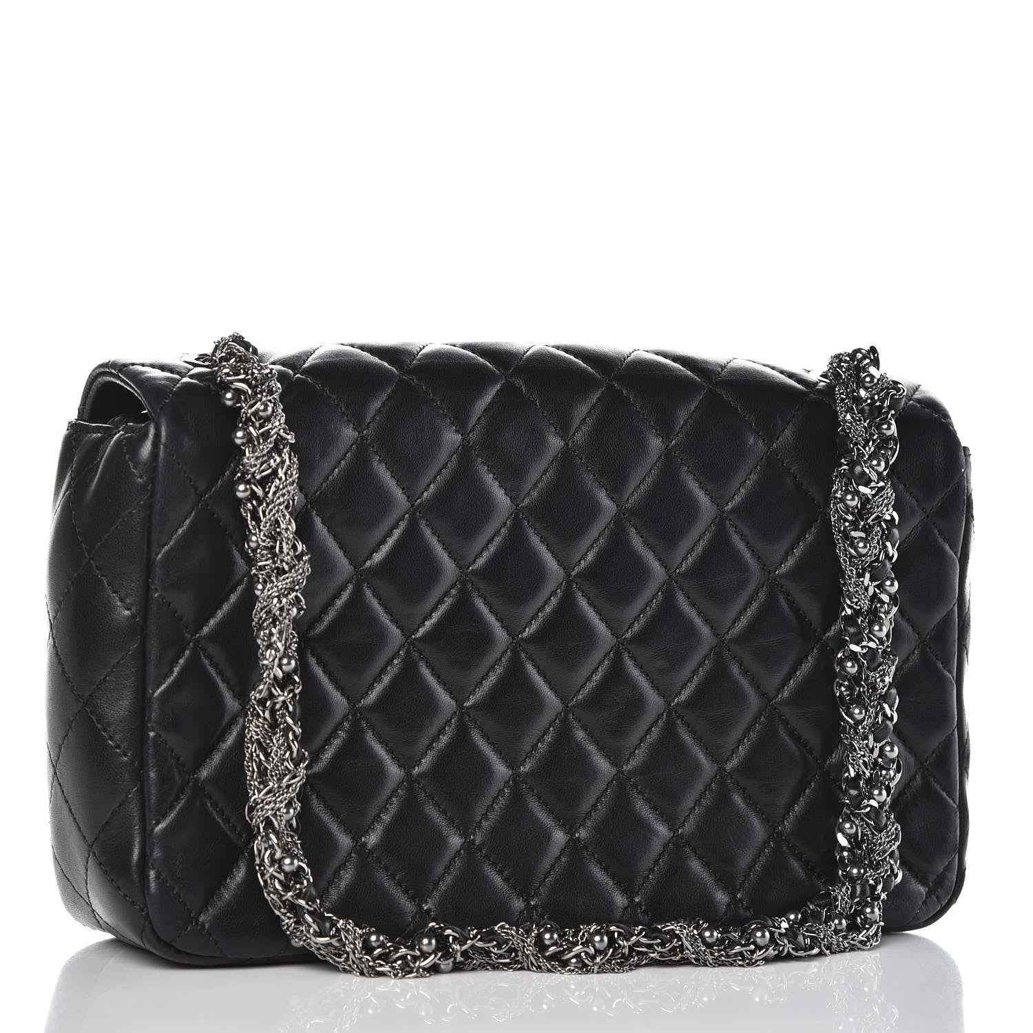 Chanel Lambskin Quilted Medium Westminster Pearl Flap Black 4 of 14