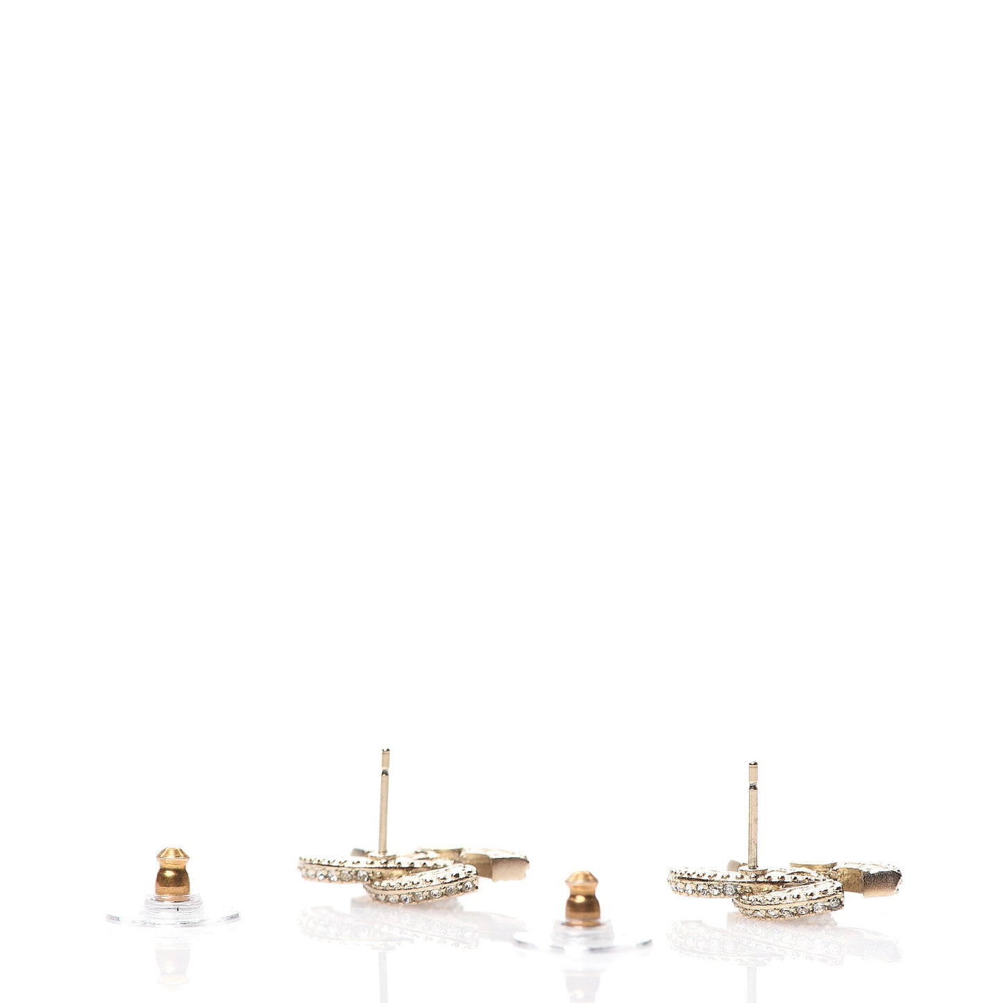 Crystal Timeless CC Earrings Light Gold