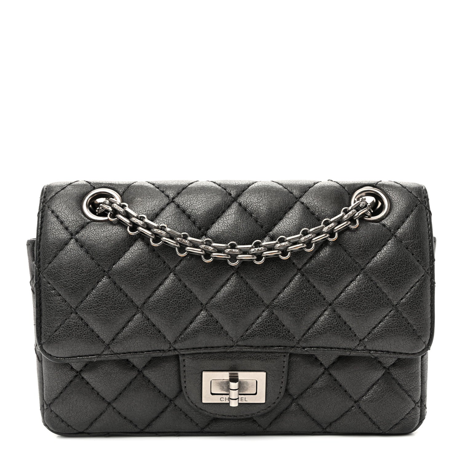Chanel Goatskin Quilted 2.55 Reissue Mini Flap  Dark Silver 1 of 10