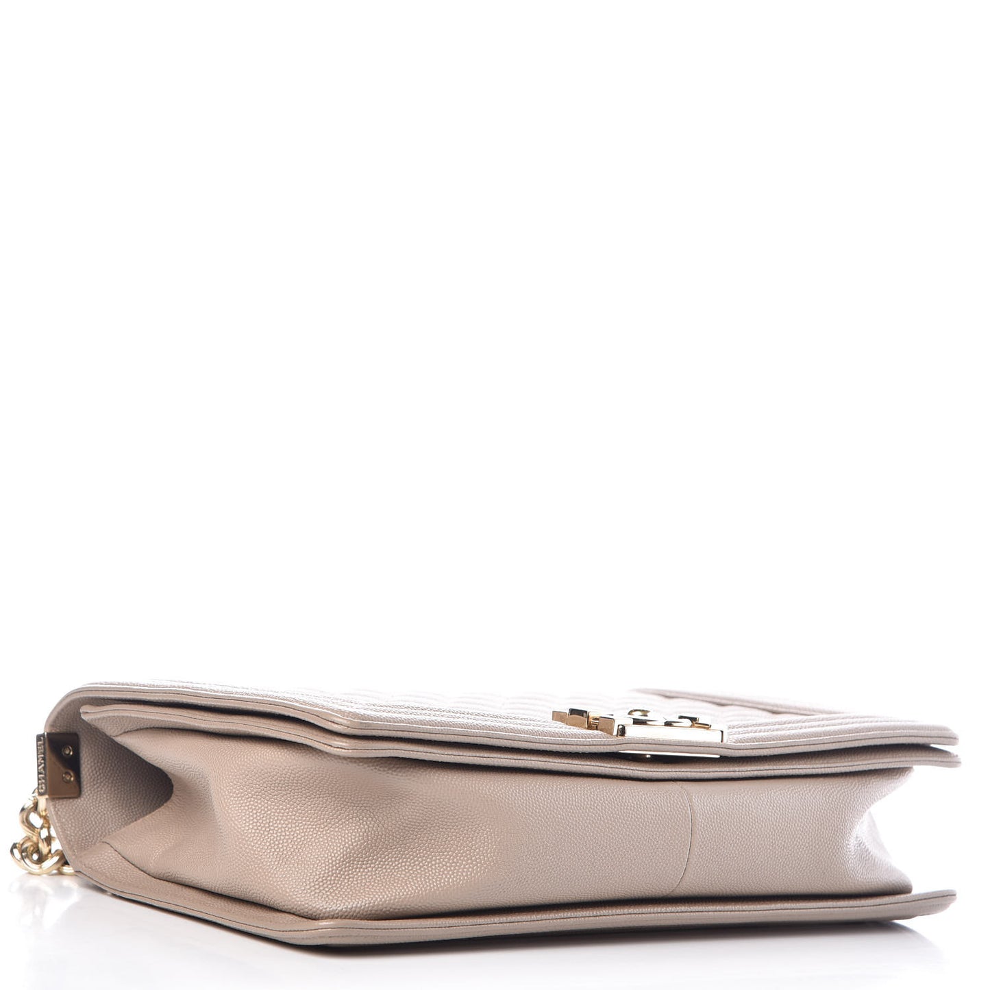Caviar Quilted New Medium Boy Flap Dark Beige