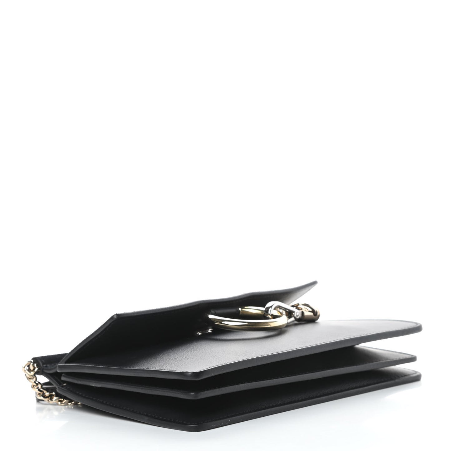 Calfskin Suede Mini Chain Faye Shoulder Bag Black