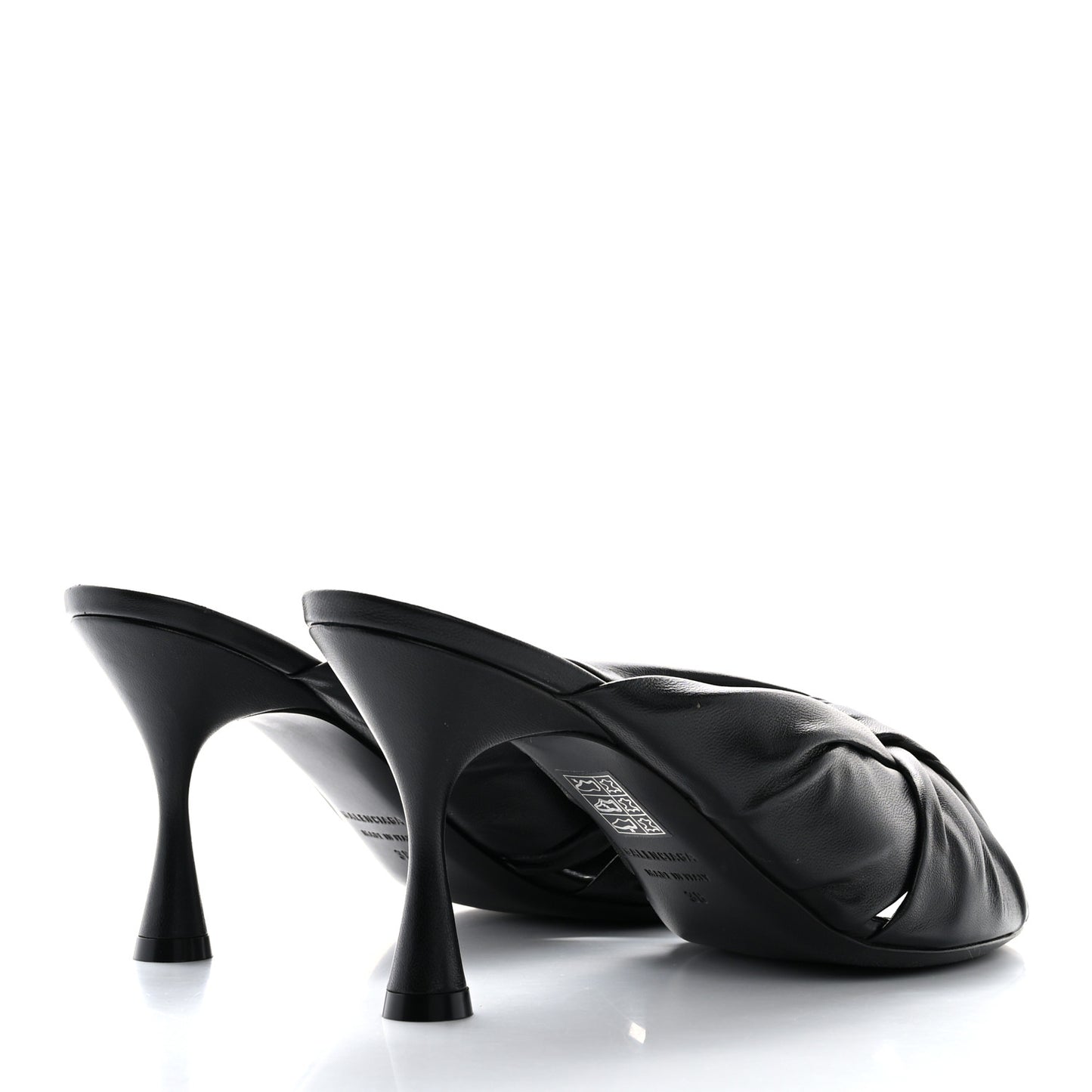Smooth Nappa Drapy 80mm Sandals 38 Black