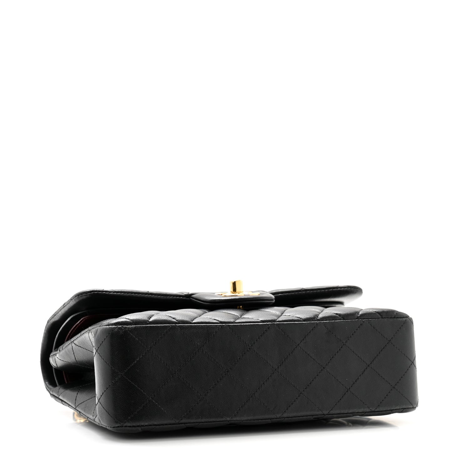 Lambskin Quilted Small Double Flap Black