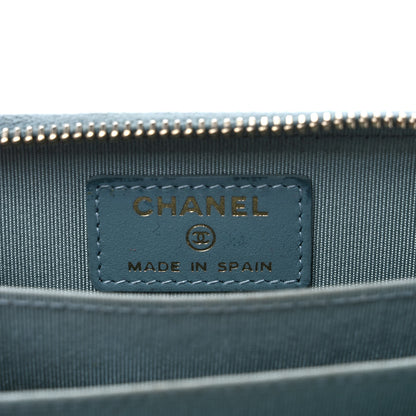 Chanel Iridescent Caviar Quilted Zip Coin Purse Light Blue 6 of 8