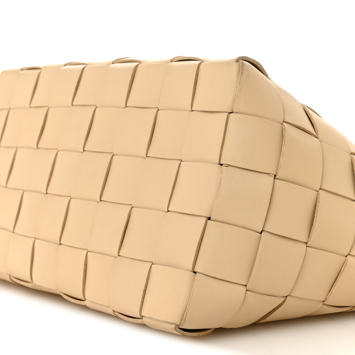 Bottega Veneta Lambskin Maxi Intrecciato Bowling Cassette Shoulder Bag Porridge 10 of 15
