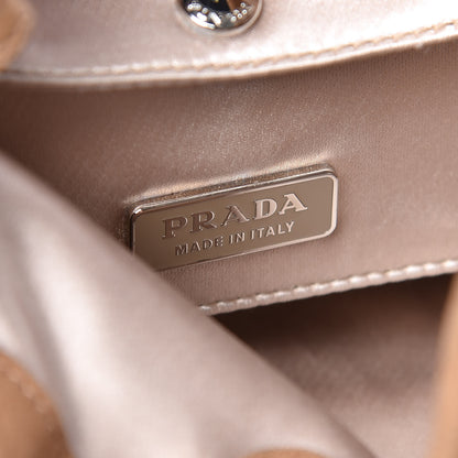 Prada Suede Studded Crystal Bag Light Brown 6 of 15