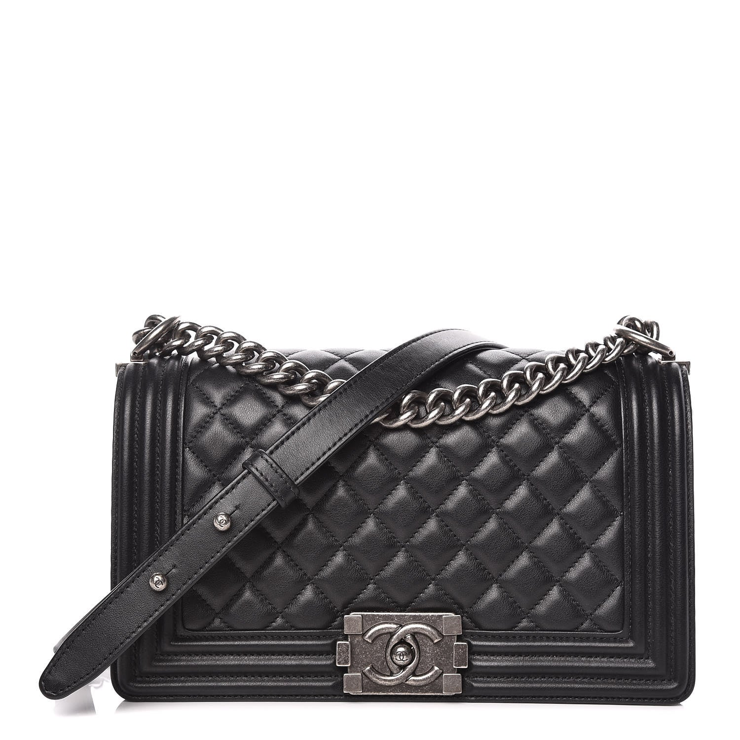 Chanel Calfskin Quilted Medium Boy Flap Black 1 of 11
