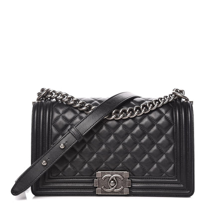 Chanel Calfskin Quilted Medium Boy Flap Black 1 of 11