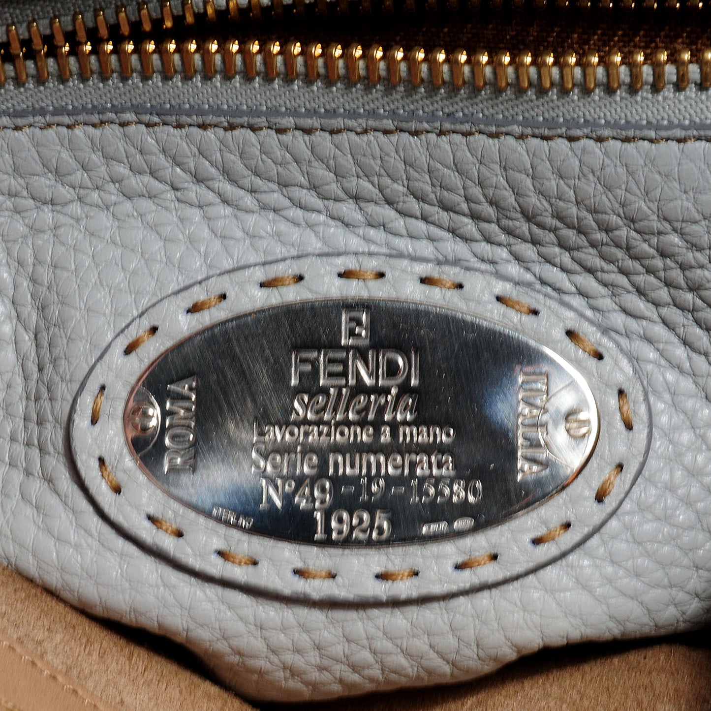 Vitello Saddle Cuoio Romano Selleria Large Peekaboo Iconic Satchel Fango Acqua