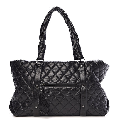Chanel Distressed Lambskin Vintage Ligne Lady Braid XL Tote Black 1 of 12