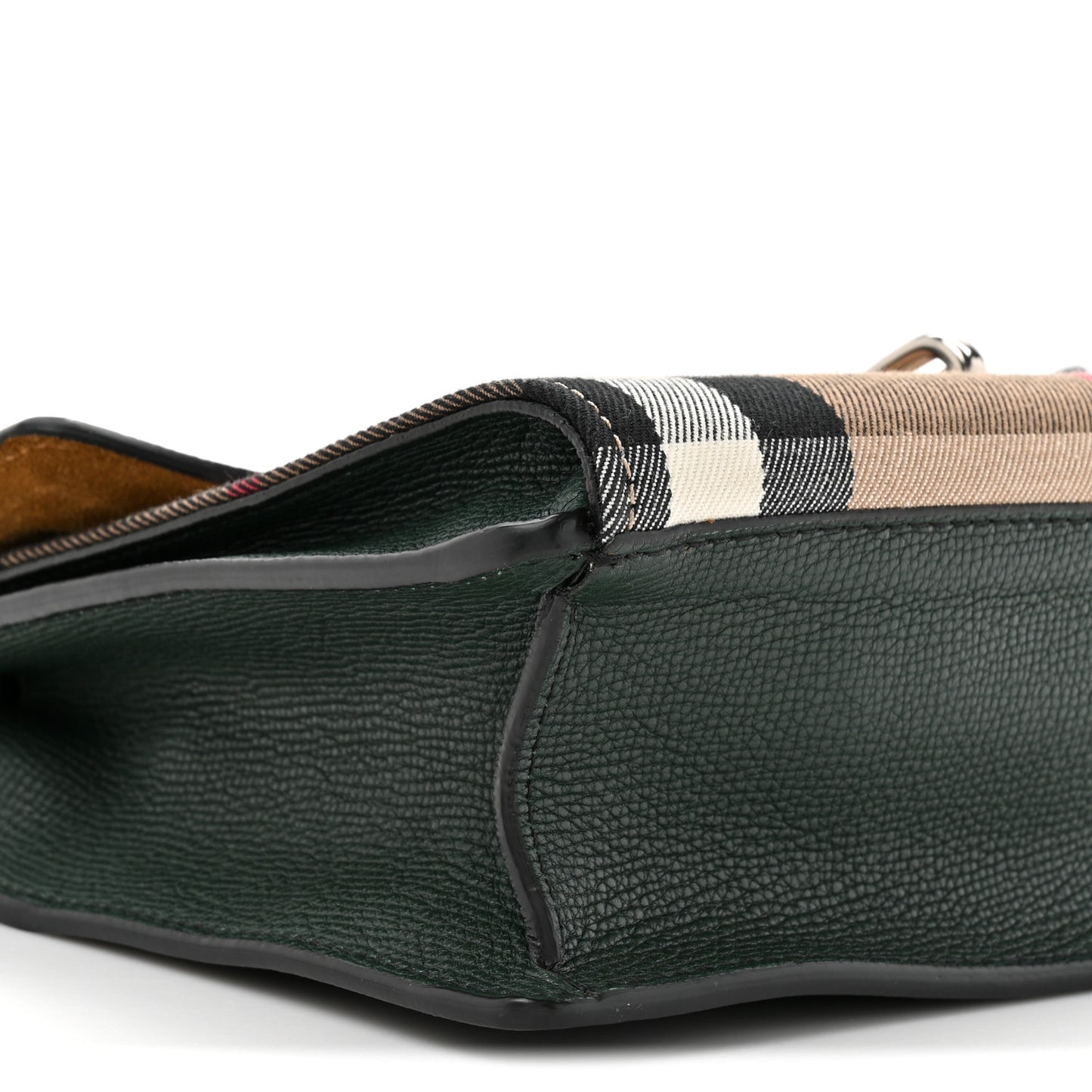 Derby Calfskin House Check Small Macken Crossbody Bag Dark Bottle Green