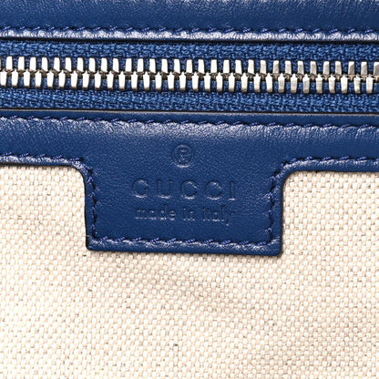 Gucci Calfskin GG Tennis Embossed Backpack Intense Metal Blue Black 6 of 11