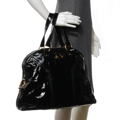 Saint Laurent Patent Croc Muse Black 2 of 7