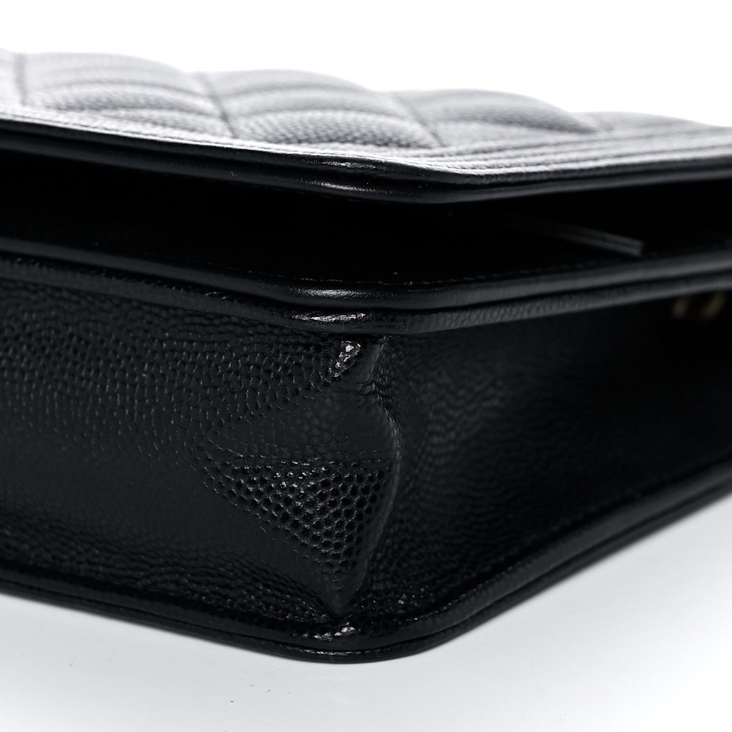 Caviar Quilted Boy Wallet On Chain WOC Black
