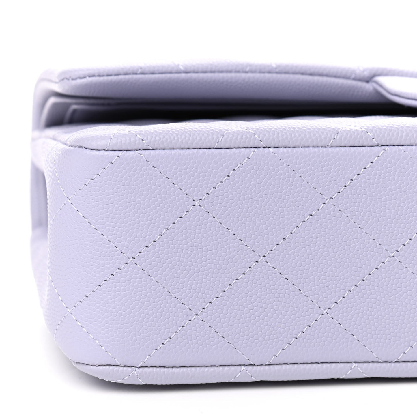 Caviar Quilted Medium Double Flap Light Purple
