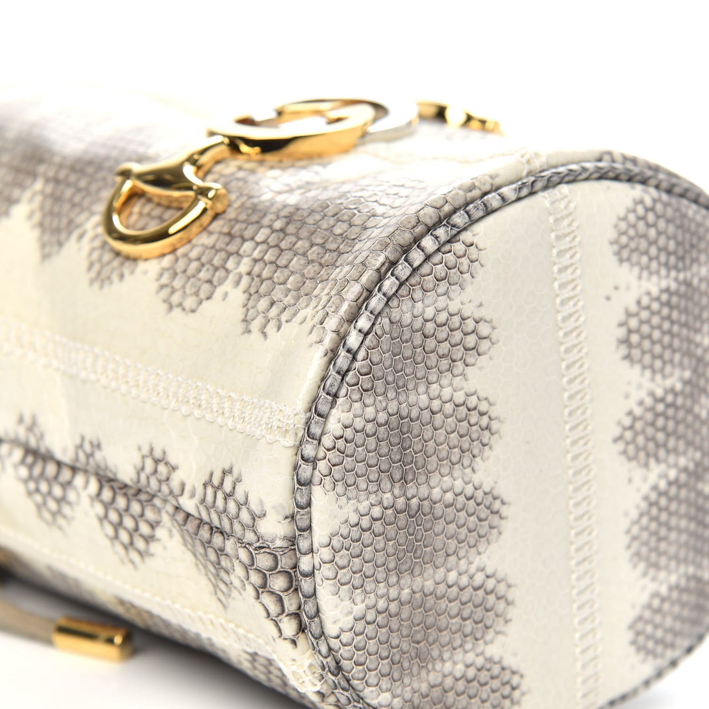 Snakeskin Mini Zumi Bucket Bag Grey
