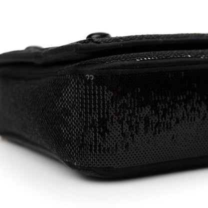 Saint Laurent Sequin Satin Monogram Tassel Kate 99 Black 8 of 9