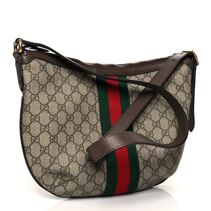 Gucci GG Supreme Monogram Web Small Ophidia Half Moon Hobo Brown 3 of 11