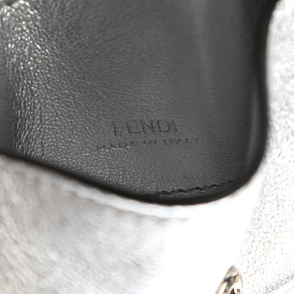 Fendi Vitello Catalan Mirror Nano Baguette Charm Argento 6 of 8