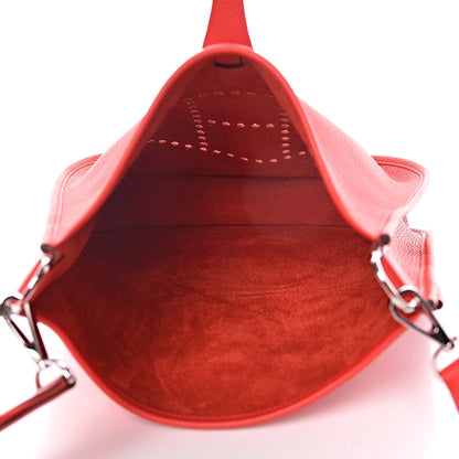 Hermes Taurillon Clemence Evelyne III PM Rouge De Coeur 5 of 12
