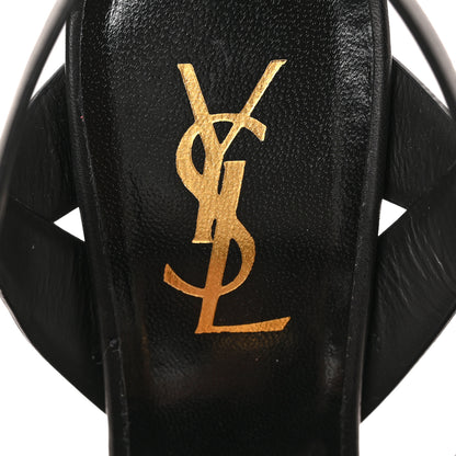 Saint Laurent Calfskin Tribute 105 Platform Sandals 37 Black 6 of 8